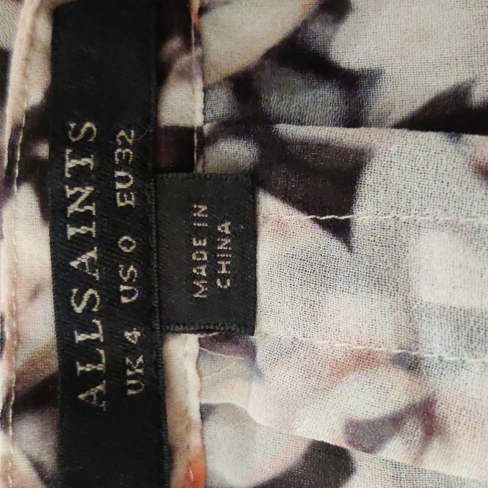 ALL SAINTS Victoria Magnolita Women's Floral Pink & Black Dress Size 0 - Picture 7 of 15